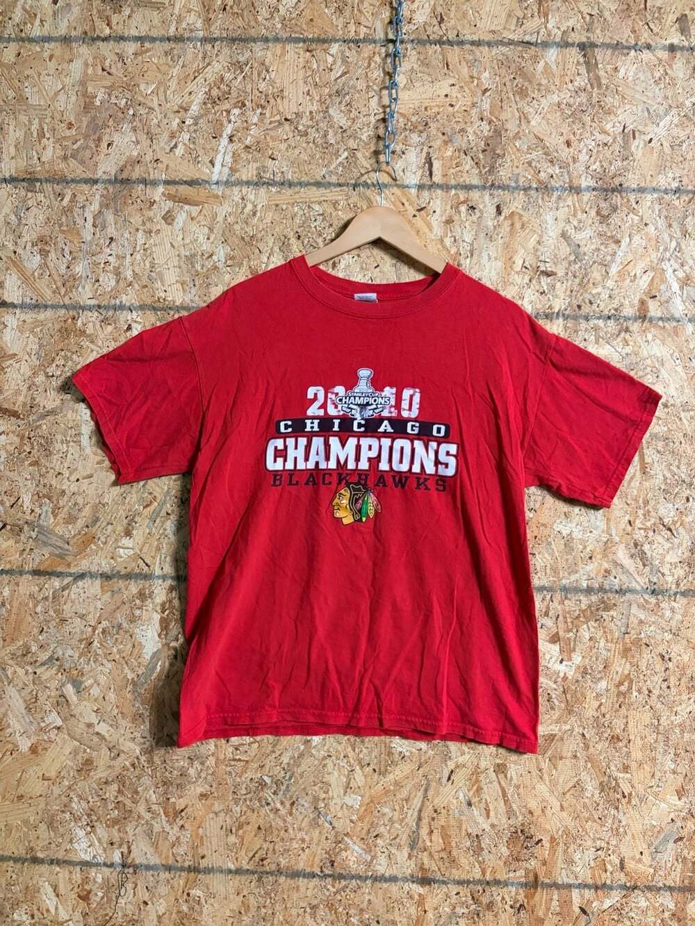 Gildan Chicago Blackhawks 2010 Stanley Cup Champions T-Shirt Size L